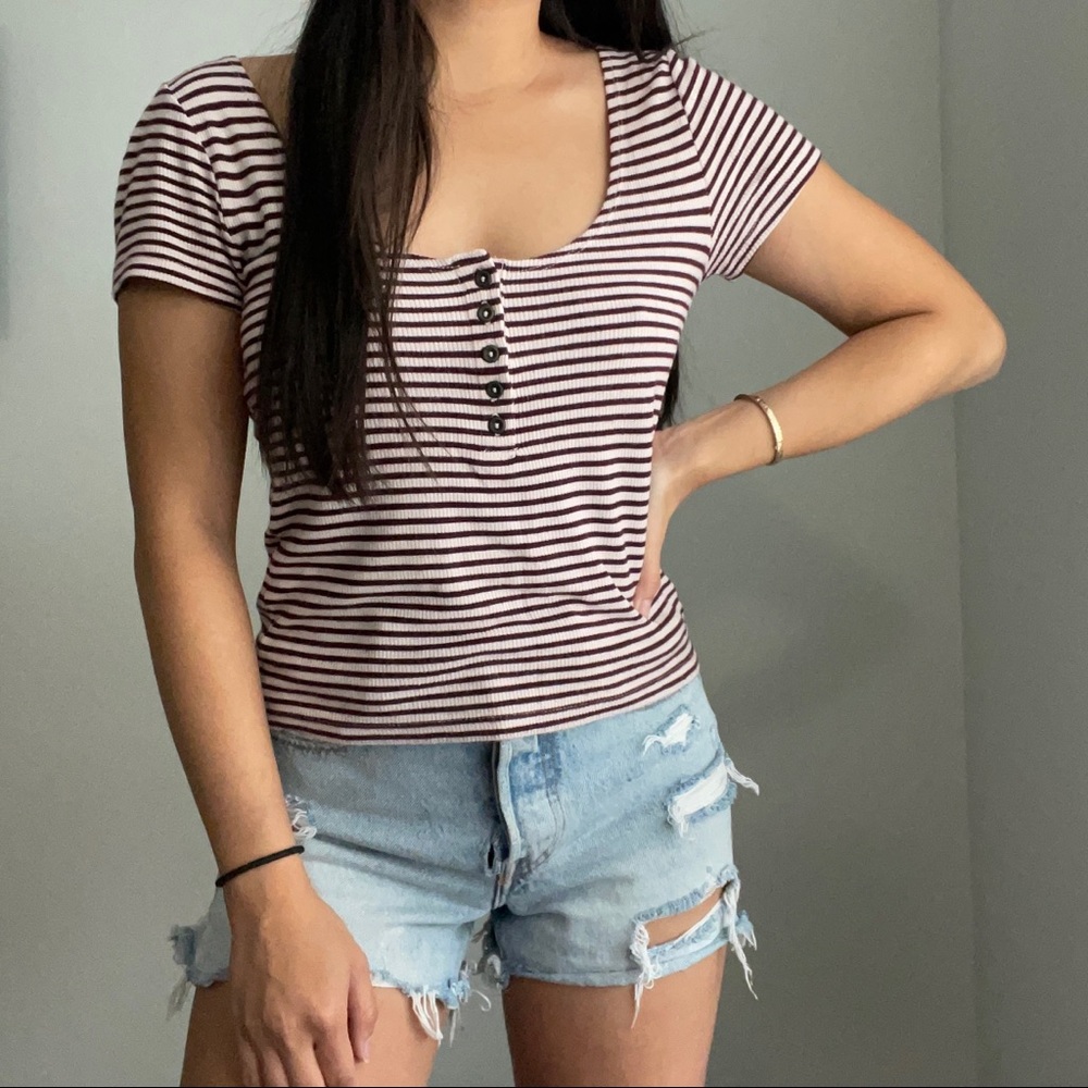 Forever21 Striped Crop Top